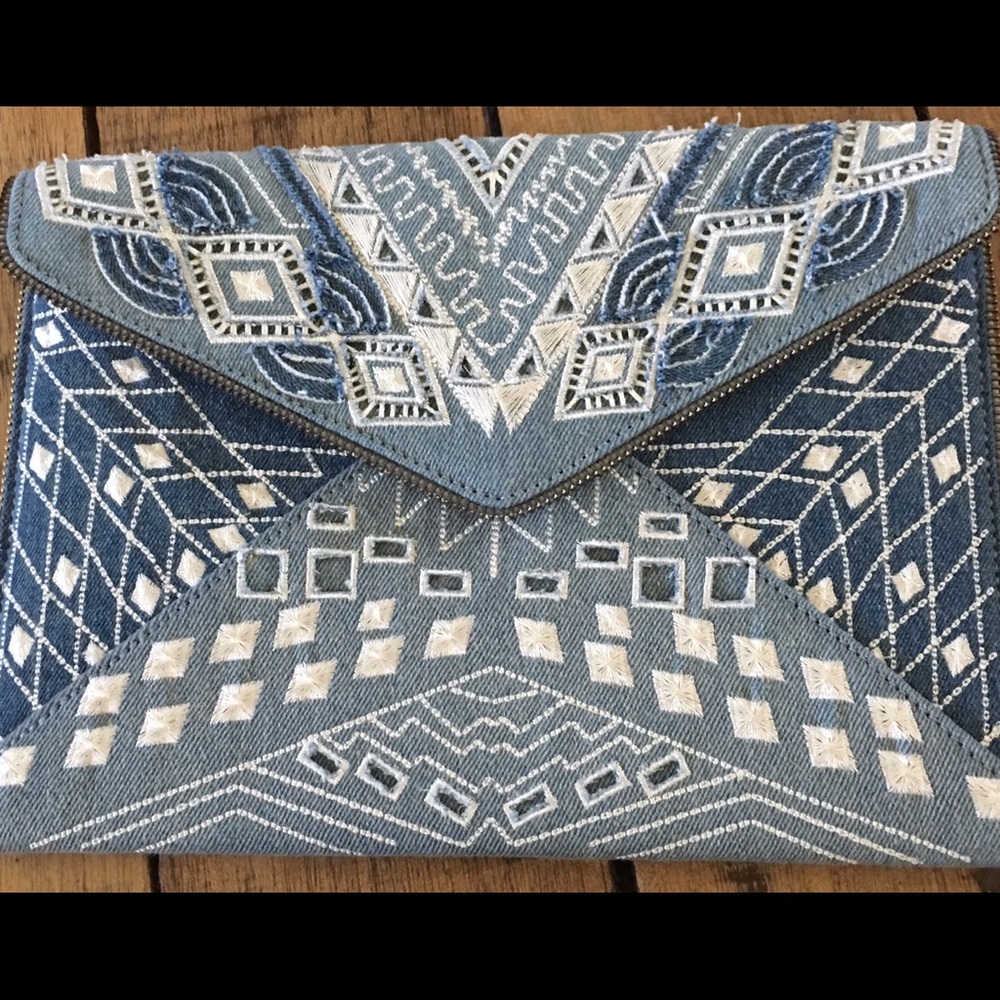 Rebecca Minkoff Denim Leo Street Clutch